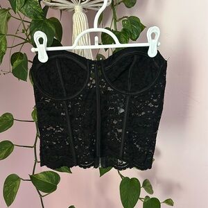 Black lace corset top
